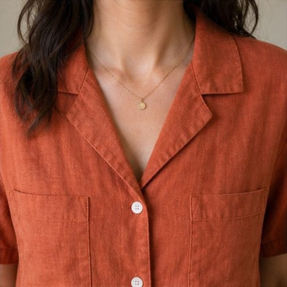 Rust Ruffle Blouse - Picture 4 of 6